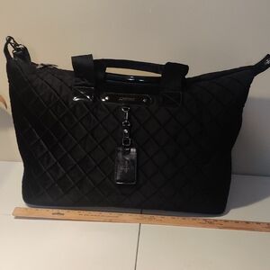 Joan & David Black Quilted Tote Bag